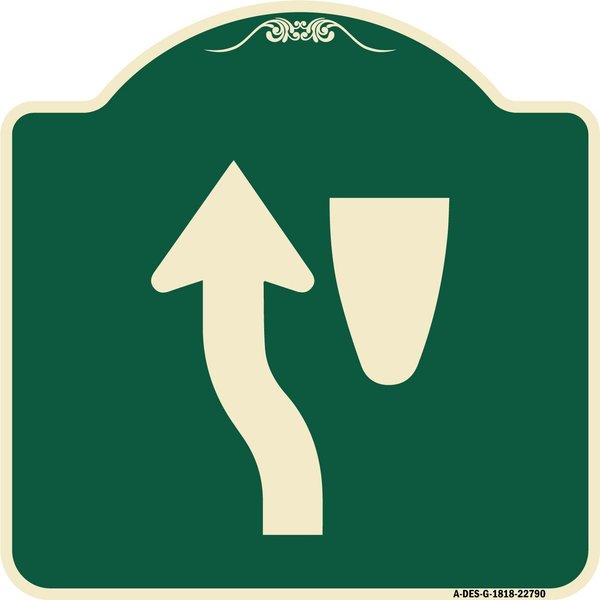 Signmission Traffic Keep Left Symbol Heavy-Gauge Aluminum Architectural Sign, 18" x 18", G-1818-22790 A-DES-G-1818-22790
